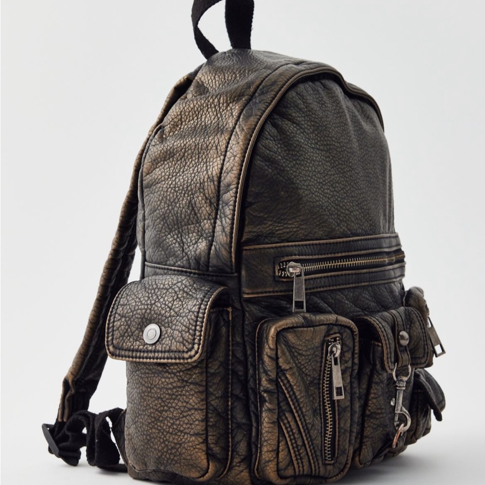 Urban Outfitters Silence + Noise Faux Leather Backpack Bookbag Purse Carryall - Picture 5 of 7
